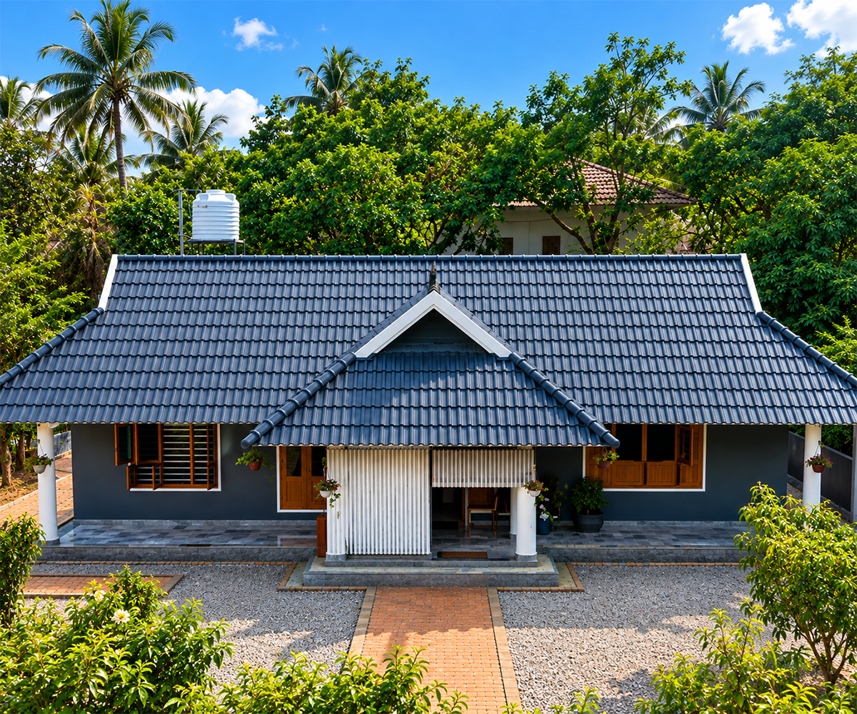 Best ceramic roof tiles in India by Tapco on a premium bungalow