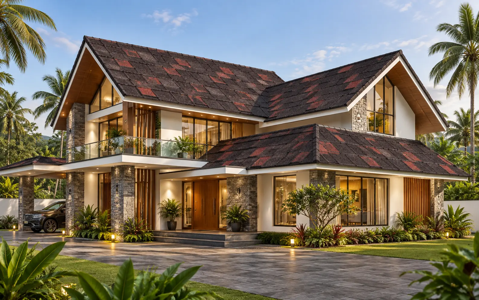 Stone coated roofing for premium villas