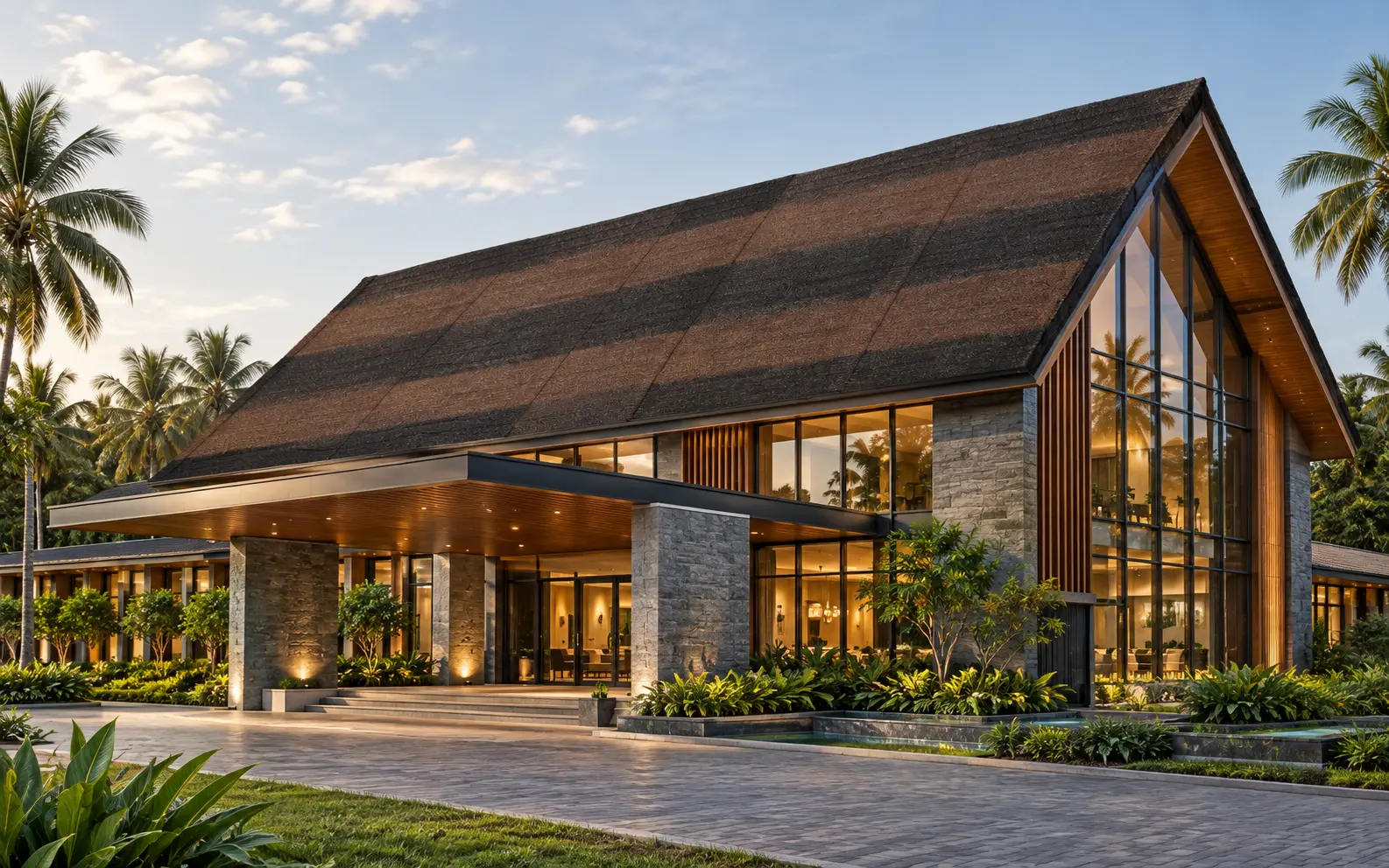 Stone coated roofing luxury residence