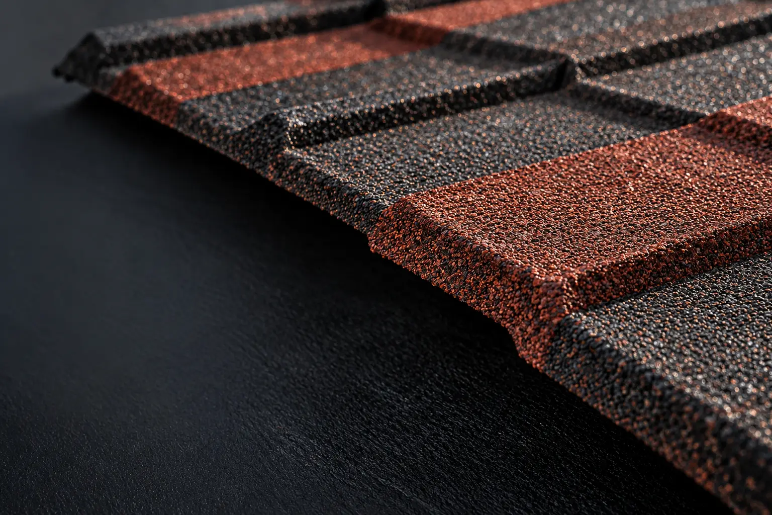 Natural stone coated roofing surface